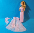 Vintage 1984 Dream time Barbie Doll  W/ Nightgown Robe Shoes Jewels