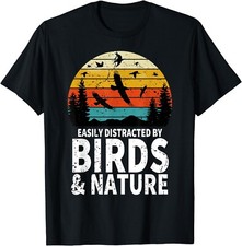 Funny Easily Distracted By Birds and Nature Tee Shirt Gift Unisex T-Shirt