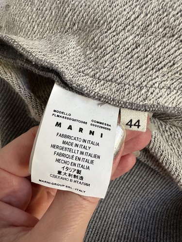 Felpa MARNI Tinta Unita Grigio Made In Italy Designer EU Taglia 44 - Foto 9 di 11