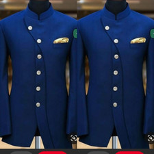 Navy Blue Men's Suit Hosting Jacket Tuxedo Formal Wedding Groom 2Pcs Spring