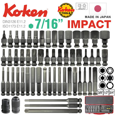 Koken Impact Bits 7/16'' | E 11.2 | Adapter für 3/8'' |1/2'' |3/4'' |HEX |TORX+ |XZN