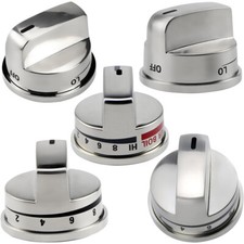 5-Pack Burner Knobs with LG Range, 1 Knob of EBZ37189609, 4 Knobs of EBZ37189611