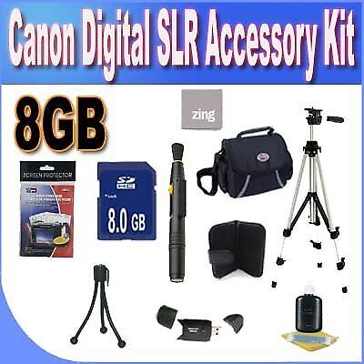 Canon Digital SLR Camera 8GB SDHC Deluxe Accessory Saver Kit - Picture 1 of 7