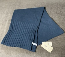 On 34th Women's Wide-Ribbed Solid Knit Scarf, Blue, One Size