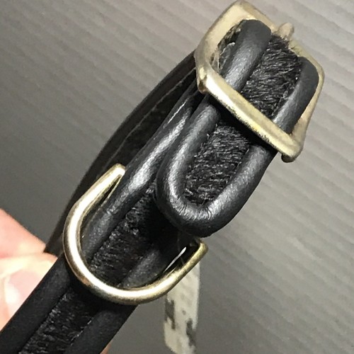 COWHIDE leather dog collar Size 11”-14” By Fox & Hounds LTD Black 3/4”