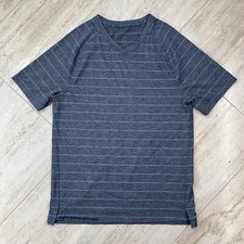 Lululemon V-Neck T-Shirt Men s Gray Striped Size S No Tag EUC Check