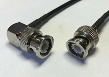 BNC Male Angle to BNC Male Straight RG174 Coaxial Cable Pick Your Length USA