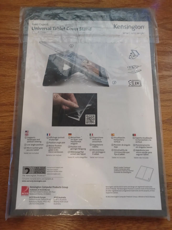 Kensington Black Folio Expert Universal Tablet Cover Stand Black Model A1229A - Image 2 of 2
