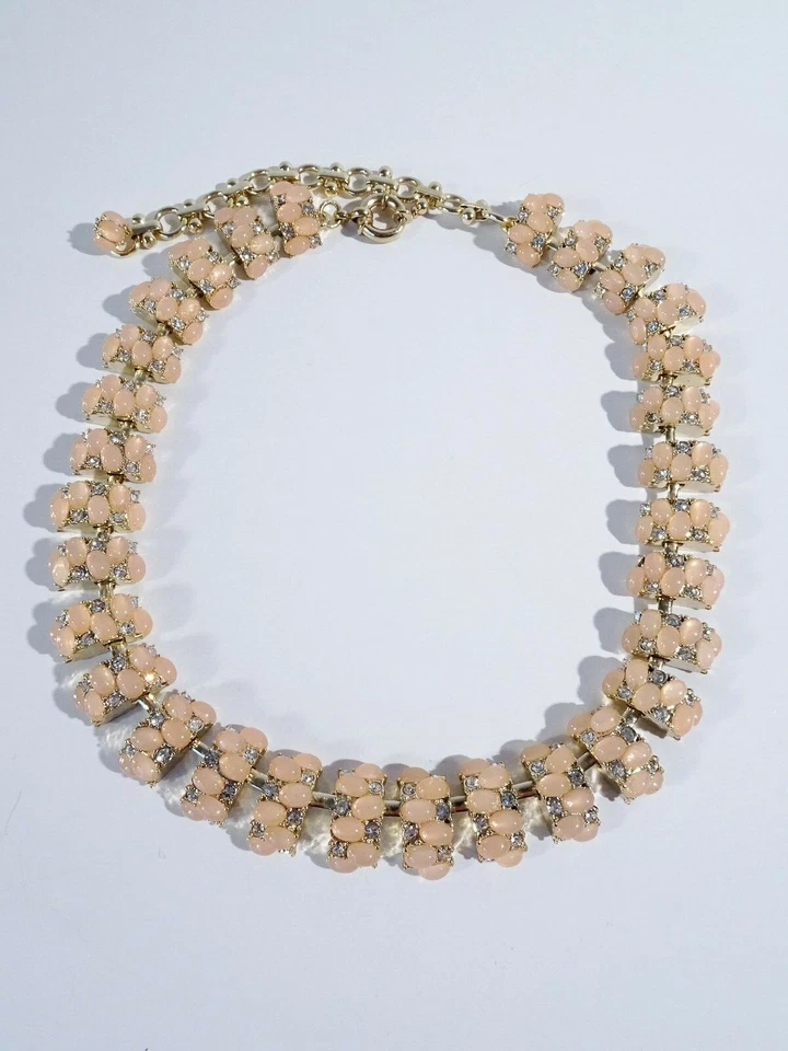 Collar de eslabones redondos de cristal ovalado ópalo melocotón J.Crew para mujer nuevo sin etiquetas 150 Foto 2 de 4