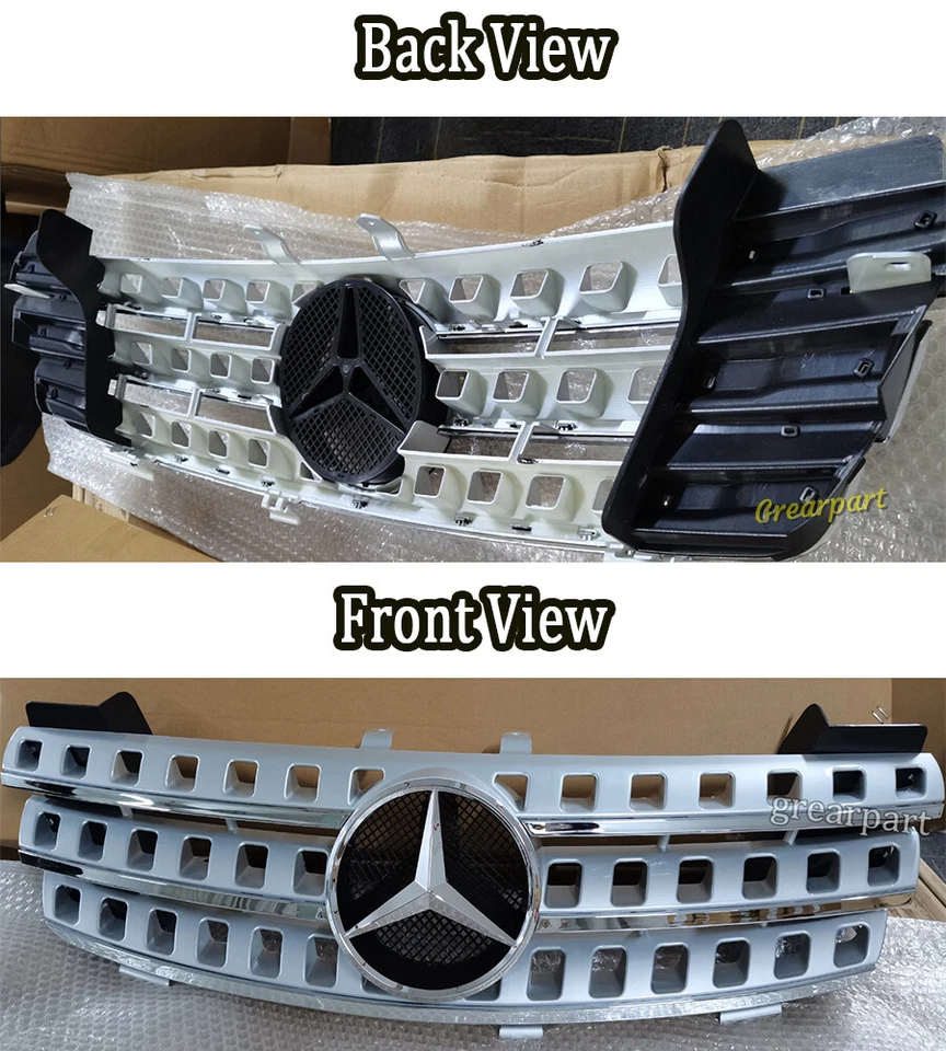 Grelha de grelha para Mercedes Benz W164 ML320 ML350 ML500 ML550 2005-2008 com emblema - Imagem 4 de 4