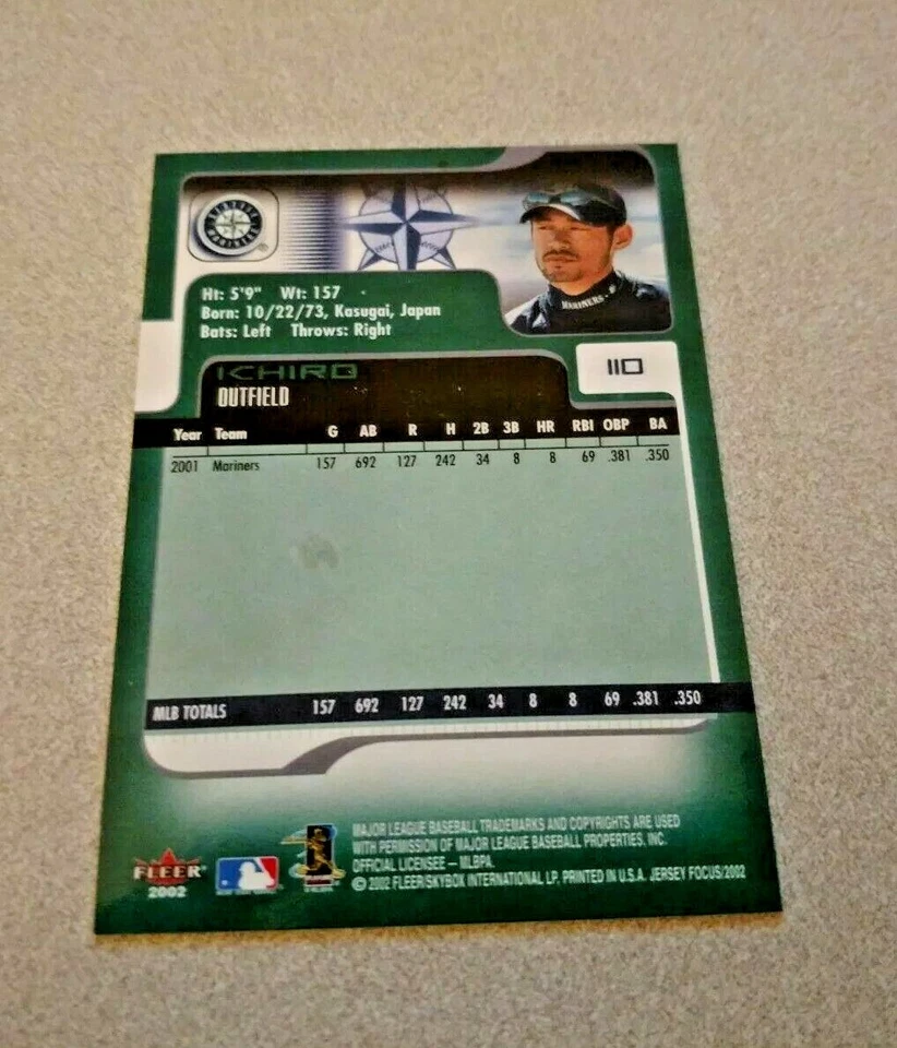 2002 Fleer Focus #110 Ichiro Seattle Mariners - Image 2 of 2