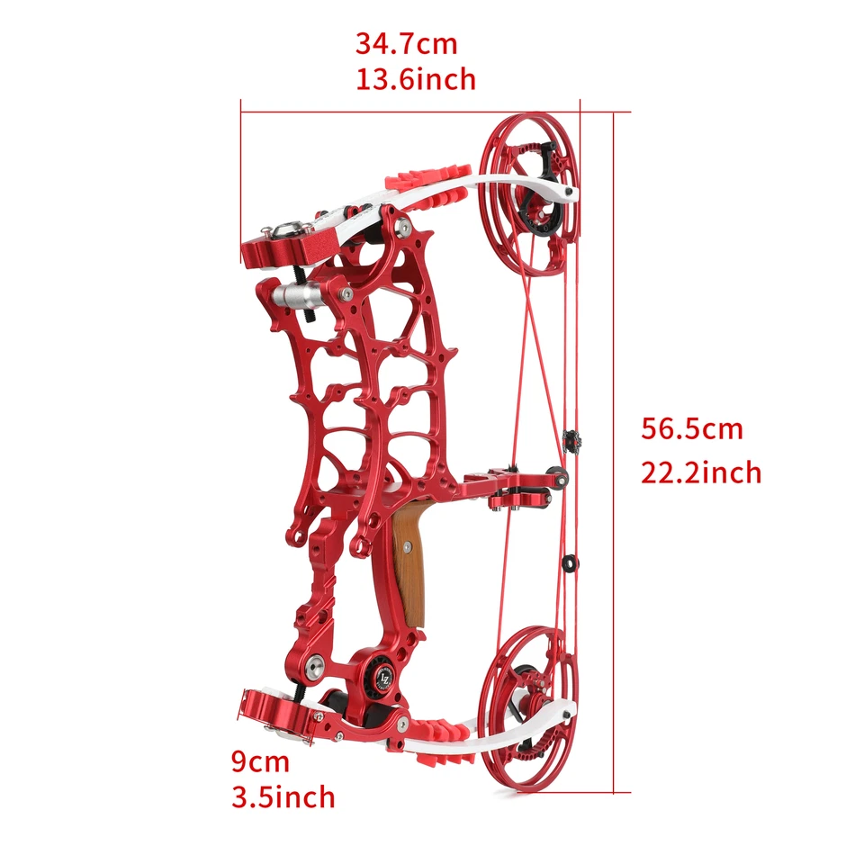 22" Compound Bow 30-75lb Steel Ball Short Axis Let Off 80% Archery Hunting RH LH - Image 2 of 4