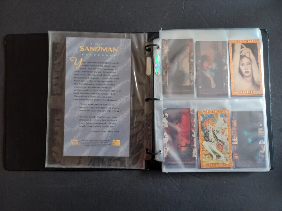 Sandman Trading Cards Set 1-90 -Official Binder- Binder card & 2 Promos - Gaiman - Image 3 of 4