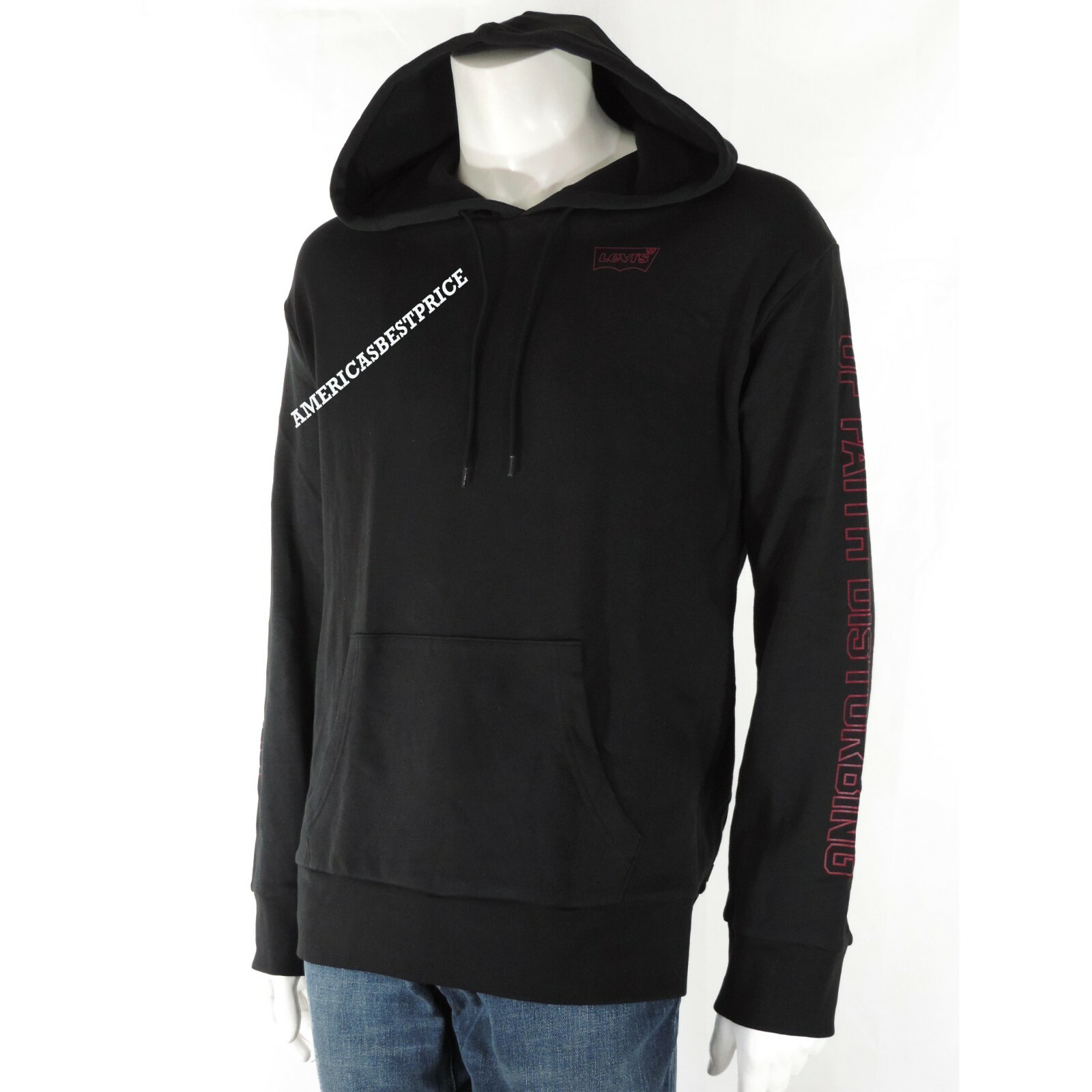PULLOVER HOODIE/SWEATSHIRT BLACK/WHITE 
