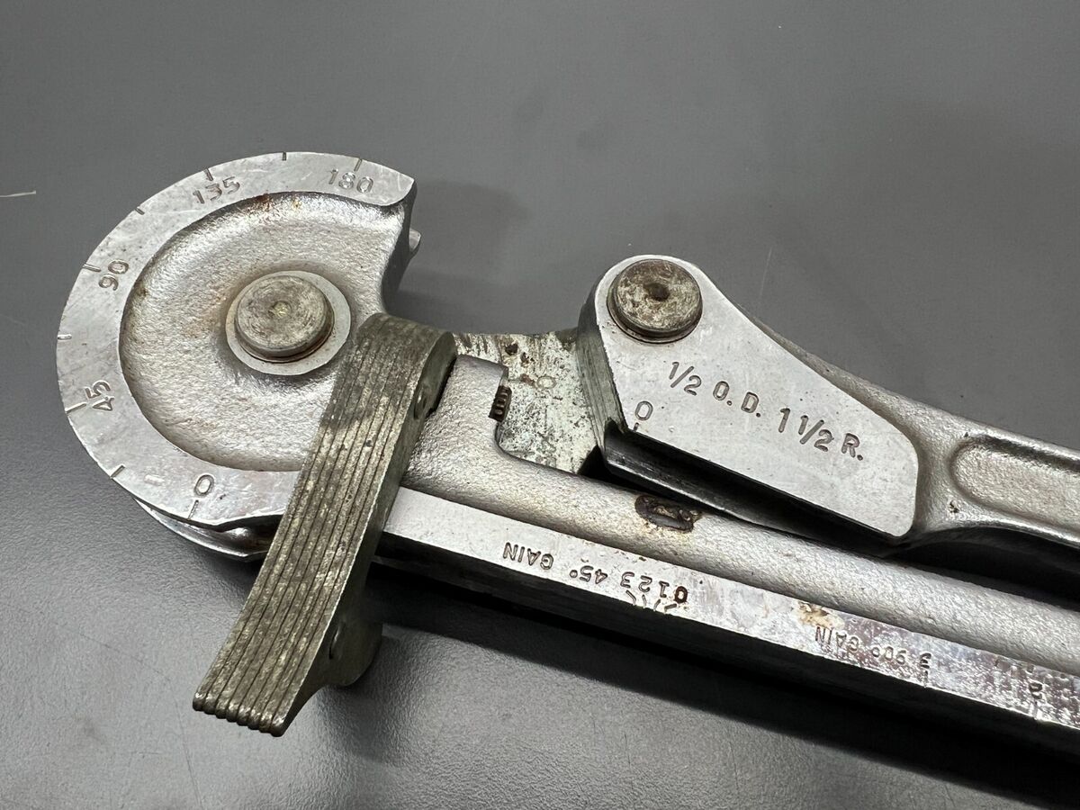 L) VINTAGE RIDGID No. 398 TUBE PIPE BENDER 1/2 L) VINTAGE RIDGID No. 398 TUBE PIPE BENDER 1/2