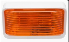New 12 Volt Porch Light Amber Lens Motorhome Camper Rv Trailer White Exterior