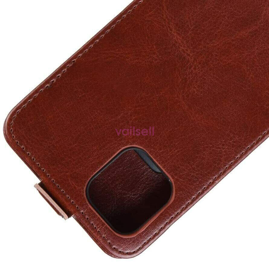 Durable Leather Vertical Flip Wallet Case for iPhone 16 15 14 13 12 11 Pro Max 7 8