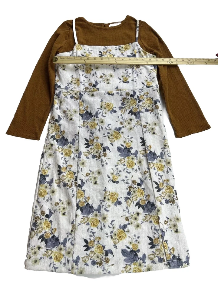 Vestido Floral Marfil Vacaciones 2 Piezas Ediciones Raras Niñas Grandes Talla 16 Nuevo con Etiquetas Foto 4 de 4