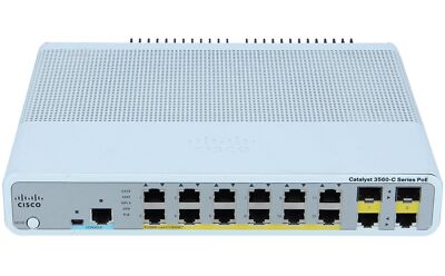 CISCO - WS-C3560C-12PC-S - Catalyst 3560C Switch 12 FE PoE, 2 x Dual Uplink, IP
