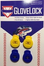 Blue & Yellow GloveLocks Used to replace lace knots that always come undone