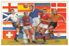 FOOTBALL GROUNDS & CLUBS ROYAL MAIL STAMP  POSTCARD CONTINENTAL SIZE UNUSED MINT