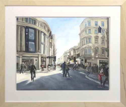 STUNNING ELAINE MARSTON ORIGINAL "Cornmarket, Oxford" Oxfordshire PAINTING - Picture 2 of 2
