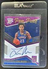 2021-22 Panini Donruss Elite Tre Mann Pen Pals RC Purple Auto #/25 Thunder