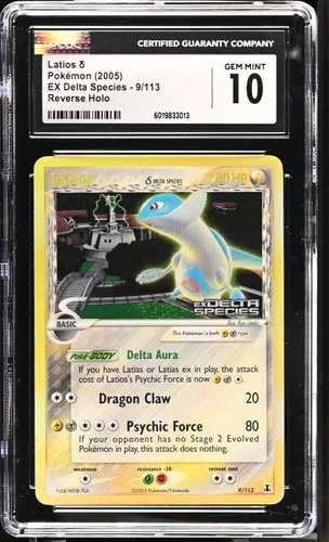 2005 Pokémon Latios δ Reverse Holo EX Delta Species #9 CGC 10