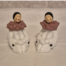 2 Vintage Avon "Tasha"  50ml Perfume Bottles, White Figurines Pink Collar