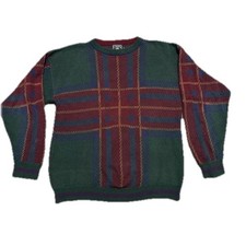 Vintage Chaps Ralph Lauren Sweater Mens XLarge Brown Knit Grandpa Made USA 90s