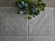 Set Lenzuola ricamate in puro cotone percalle Ricamo Punto pieno