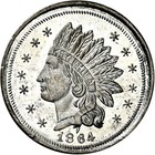 1864 George Washington Patriotic Civil War Token R8 NGC MS62 PL Ex Hetrich — photo 2