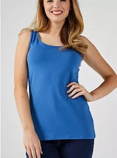 Ruth Langsford Essentials Basic Vest Cotton Blend Colbalt New Size Small