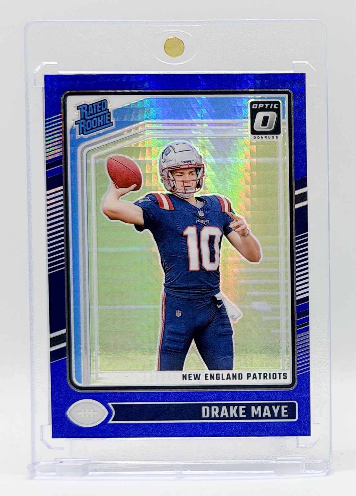 2024 Donruss Optic Blue Hyper #229 Drake Maye RC New England Patriots *Was PSA 8