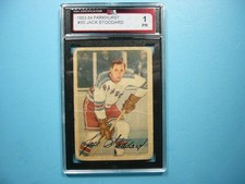 1953/54 PARKHURST NHL HOCKEY CARD #60 JACK STODDARD KSA 1 PR 53/54 PARKIE