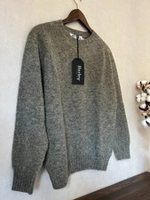 Harley of Scotland - Boxy Crewneck - Brushed Supersoft Shetland - Fossil - L