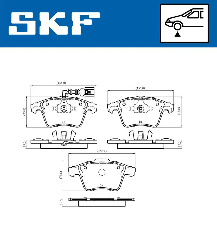 Skf Bremsbelagsatz, Scheibenbremse Vkbp 80589 E Für Vw - Bild 2