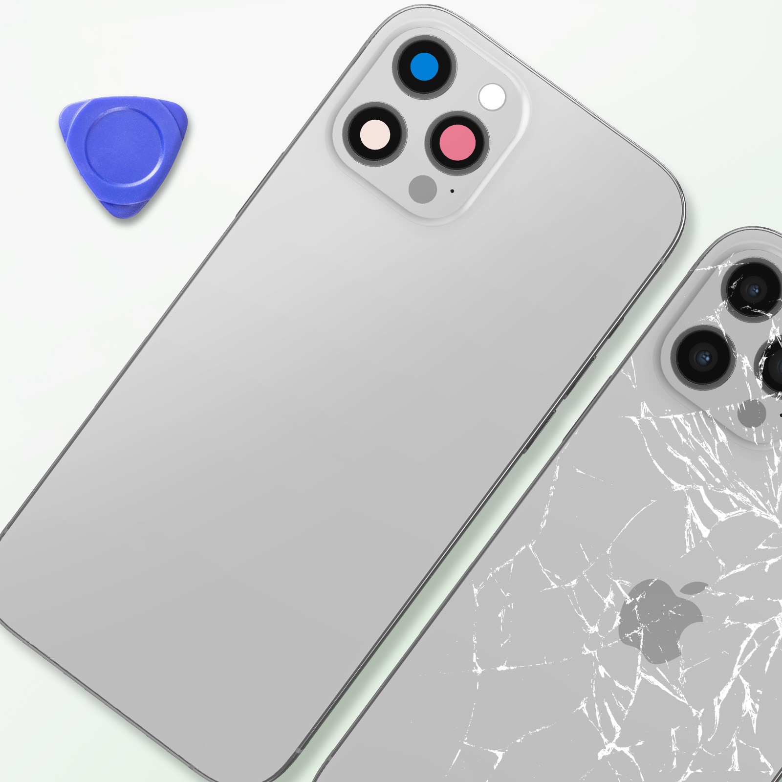 Châssis iPhone 12 Pro gris clair avec vitre arrière de remplacement Clappio - 4