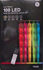 NEW - GE Color Effects 20 -Count Color-changing LED Christmas Icicle Lights