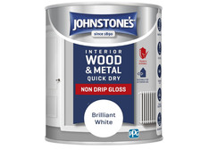 750ml Johnstone's Quick Dry Gloss - Water-Based, High Sheen Paint for Interiors