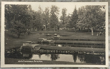 State Fish Hatchery Paris Michigan Real Photo RPPC Postcard B864