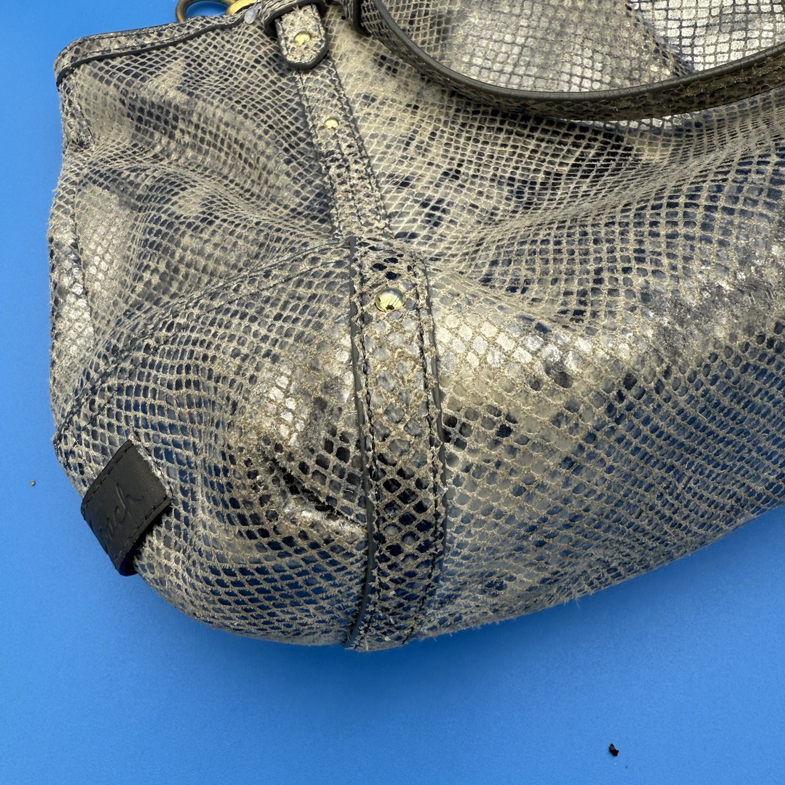 AUTHENTIC COACH EXOTIC PYTHON LEATHER STUDDED TOT… - image 7