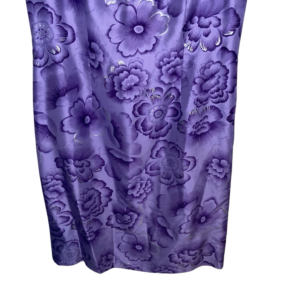 Coldwater Creek Dress Size 8 Floral 100% Silk Fairy Sleeveless Vintage Purple - Image 4 of 4