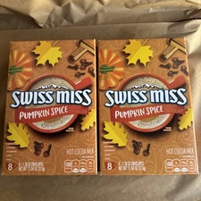 Swiss Miss PUMPKIN SPICE Hot Cocoa Mix 8-Envelopes Caffeine-Free Pack Of 2