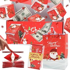 Surprise Christmas Gift Boxes - Pop Up Gift Box for Money, Unique Xmas Folding B