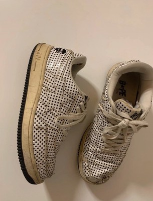 Archive Bape x Kaws Vintage Bapesta AF1 Polka Dot Chompers FS-029 US10.5 EU44.5