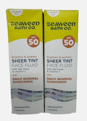 2x Seaweed Bath Co. Brighten & Protect Sheer Tint SPF 50 Zinc Oxide Sunscreen