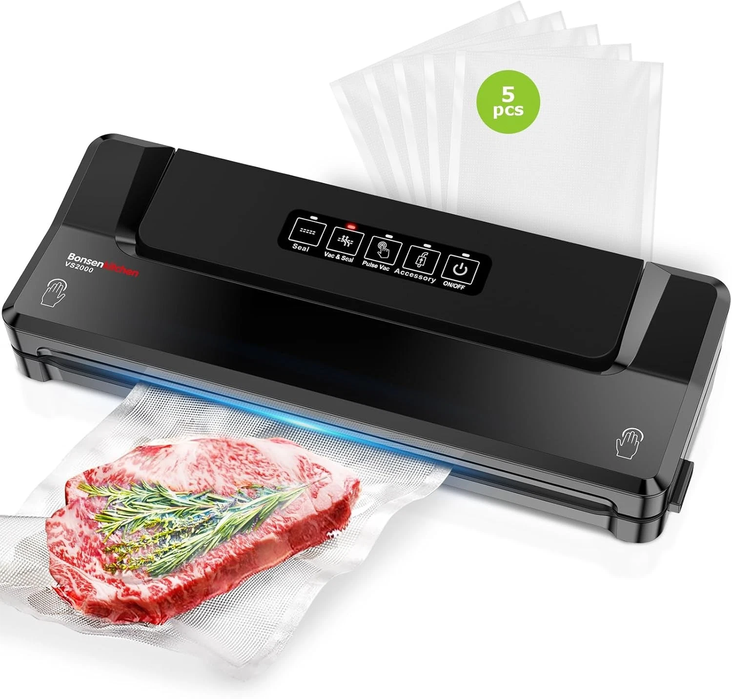 Vacuum Sealer Machine Compact Food Sealer Kitchen Storage & Meal Prep Multiple