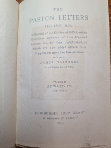 Antique 1910 Paston Letters Vols II & III James Gairdner Medieval History Books (photo 2)