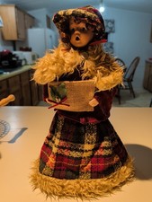 Vintage Christmas Caroling Doll Tree Topper Festive Table Fireplace Decor